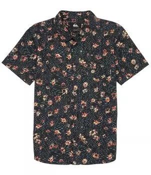 Тканая рубашка с короткими рукавами Quiksilver Big Boys 8–20 Future Hippie, черный