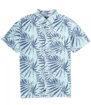 Тканая рубашка с короткими рукавами Salt Life Jungle Vibes с обратным принтом, зеленый