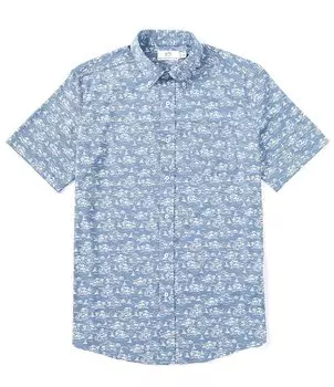 Тканая рубашка с короткими рукавами Southern Tide Brrr° Sunset Beach, синий