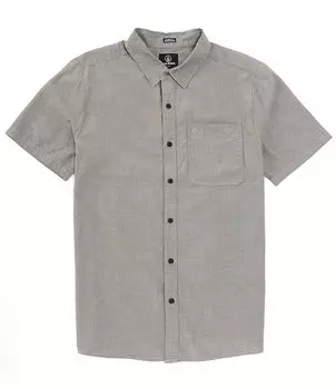 Тканая рубашка с короткими рукавами Volcom Date Knight, серый