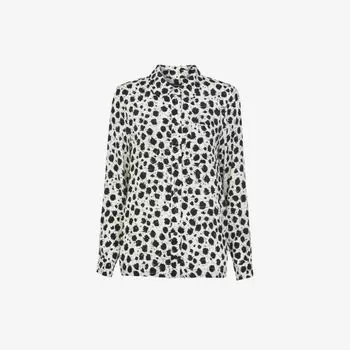 Тканая рубашка с животным принтом Whistles, черный