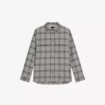 Тканая рубашка стандартного кроя с двумя карманами в клетку Ted Baker, серый