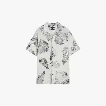 Тканая рубашка свободного кроя с графическим принтом Rialto Ted Baker, экрю