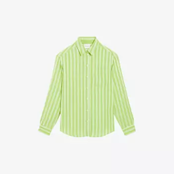 Тканая рубашка свободного кроя с полосатым узором Claudie Pierlot, цвет verts