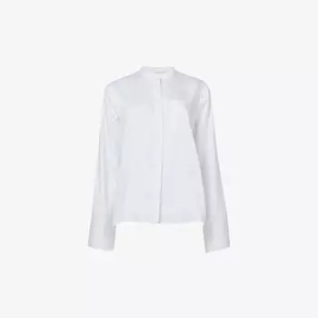 Тканая рубашка свободного кроя с широкими рукавами Leem, белый