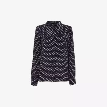 Тканая рубашка в горошек Whistles, черный