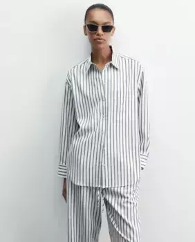 Тканая рубашка в полоску Sfera, тёмно-синий