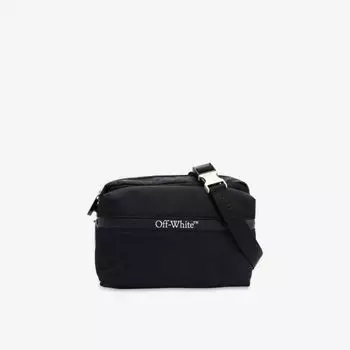 Тканая сумка через плечо с фирменным принтом Off-White, черный