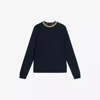 Тканая толстовка обычного кроя Zylem с контрастным воротником Ted Baker, темно-синий