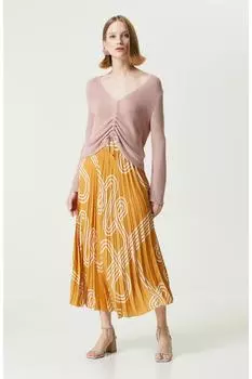 Тканая юбка длиной до колена Safran Network, бордовый