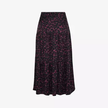 Тканая юбка миди с леопардовым принтом и завышенной талией Whistles, мультиколор