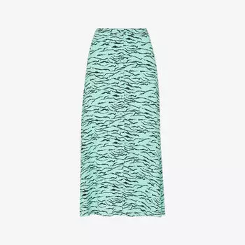 Тканая юбка миди с тигровым принтом и пуговицами спереди Whistles, мультиколор