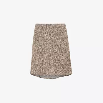 Тканая юбка мини с леопардовым принтом Whistles, мультиколор