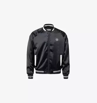 Тканая университетская куртка с вышитым логотипом Sergio Tacchini, черный
