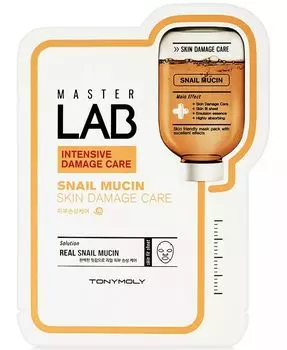 Тканевая маска для ухода за повреждениями кожи с муцином улитки Master Lab Tonymoly