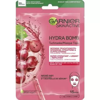 Тканевая маска Hydra Bomb из виноградных косточек Garnier, 1 шт.