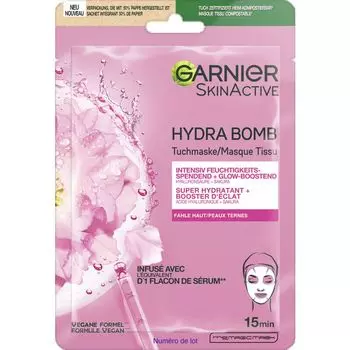 Тканевая маска Hydra Bomb Sakura Glow Booster Garnier, 1 шт.