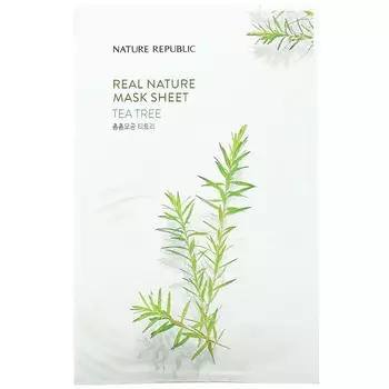Тканевая Маска Nature Republic Real Nature для красоты, чайное дерево, 23 мл