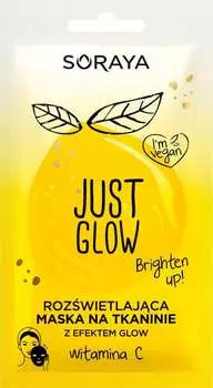 Тканевая маска-осветляющая с эффектом сияния и витамином С, 1 шт. Soraya, Just Glow
