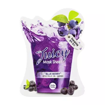 Тканевая маска с экстрактом черники blueberry juicy mask sheet Holika Holika, количество 1 шт.