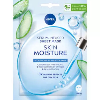 Тканевая маска с увлажняющей сывороткой для лица, 1 шт. Nivea Skin moisture