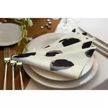Тканевая салфетка Adam «Dots», изготовленная из экологически чистого хлопка, производство Германия, цвет natur/schwarz