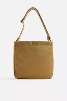 Тканевая сумка через плечо ZARA, цвет Sand Brown