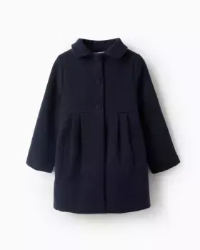Тканевое пальто для девочки на пуговицах Zippy, темно-синий