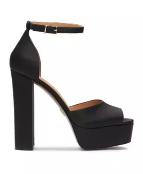 Тканевые босоножки на платформе в стиле 70 х. Kazar, черный