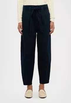 Тканевые брюки BELTED TWILL TAPERED CROP PANT Ralph Lauren, темно-синий