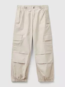 Тканевые брюки Benetton, бежевый