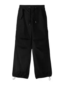 Тканевые брюки Bershka Loose fit Pants, черный