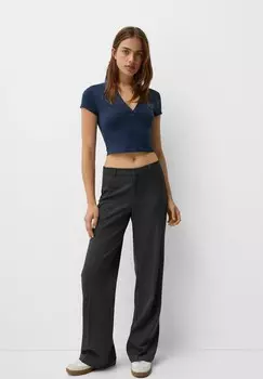 Тканевые брюки Bershka, пестрый серый