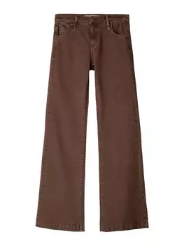 Тканевые брюки Bershka Regular Pants, темно-коричневый