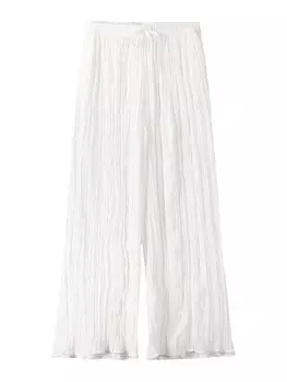 Тканевые брюки Bershka Wide leg Pants, бежевый