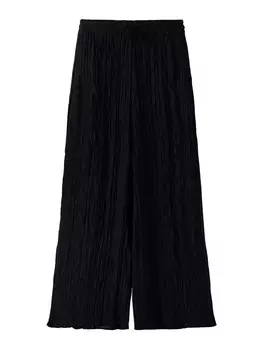 Тканевые брюки Bershka Wide leg Pants, черный