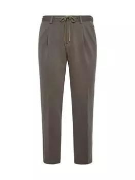 Тканевые брюки Boggi Milano Regular Pleat-Front Pants, серо-коричневый