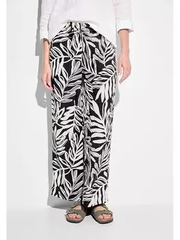 Тканевые брюки Cecil, черный/белый