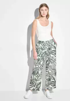 Тканевые брюки Cecil с принтом по всей поверхности, хаки