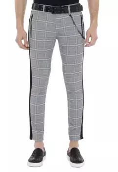 Тканевые брюки Cipo & Baxx с узором в клетку в клетку, черный