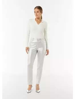 Тканевые брюки comma Hose 7/8, серебряный