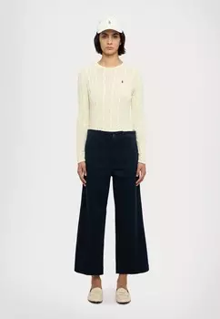 Тканевые брюки CROPPED Ralph Lauren, темно-синий