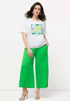 Тканевые брюки CULOTTE, STRUCTUUR, KUITLANG, RECHTE PIJPEN, ELASTISCHE BAND Ulla Popken, зеленый