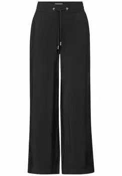 Тканевые брюки CUPRO WIDE LEG Street One, черный