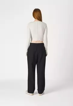 Тканевые брюки CURVE LOVE RELAXED STRAIGHT Abercrombie & Fitch, черный