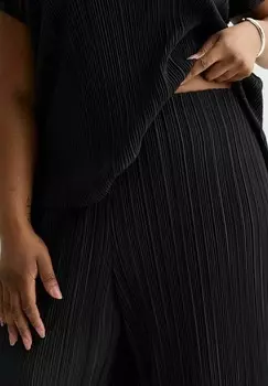 Тканевые брюки CURVES PLISS WIDE LEG New Look Curves, черный