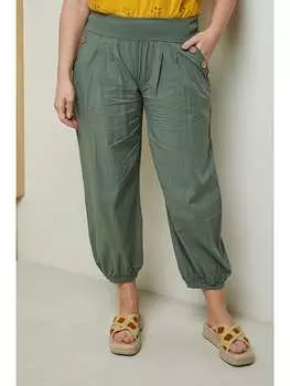 Тканевые брюки Curvy Lady, хаки