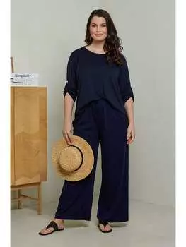 Тканевые брюки Curvy Lady, темно-синий