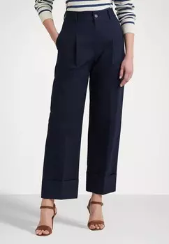 Тканевые брюки DOUBLE FACED COTTON ANKLE TROUSER Ralph Lauren, синий