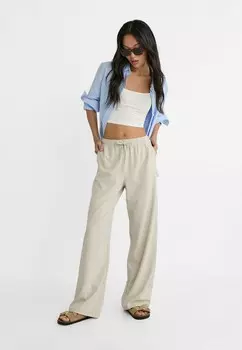 Тканевые брюки FLOWING Stradivarius, серебристый